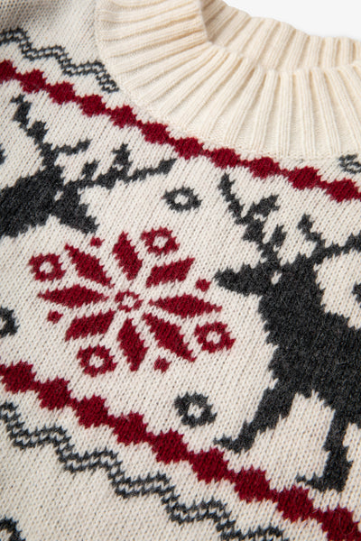 Cream Snowflake Reindeer Jumper Ladies