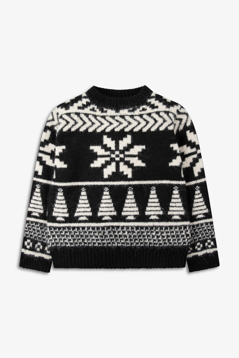 Black/ Cream Two tone Fairisle Jumper Kids