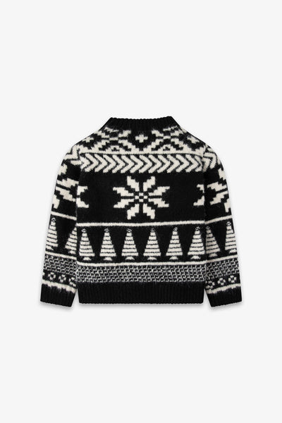Black/ Cream Two tone Fairisle Jumper Kids