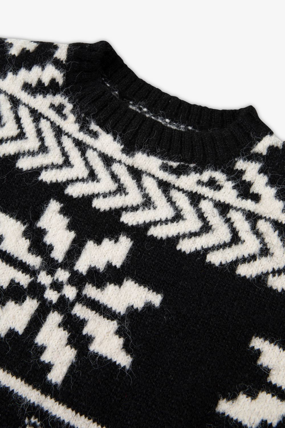 Black/ Cream Two tone Fairisle Jumper Kids