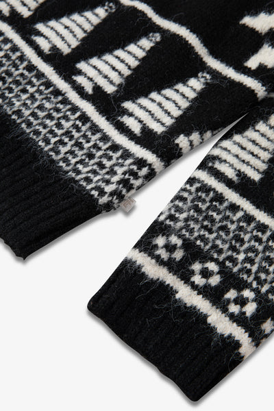 Black/ Cream Two tone Fairisle Jumper Kids