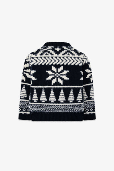 Navy/ Cream Two tone Fairisle Jumper Kids