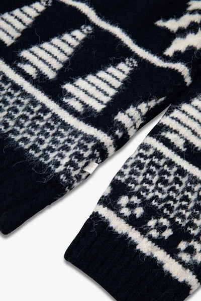 Navy/ Cream Two tone Fairisle Jumper Kids