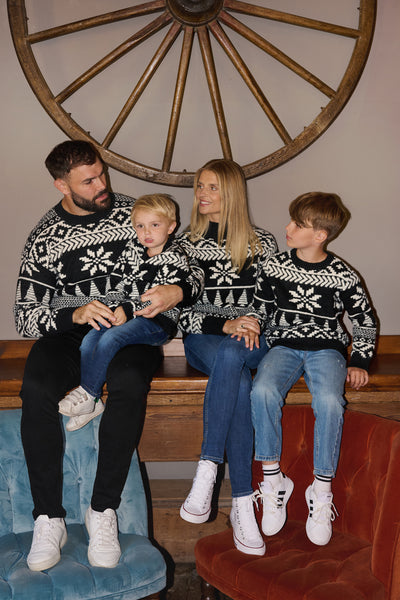 Black/ Cream Two Tone Fairisle Jumper Mens