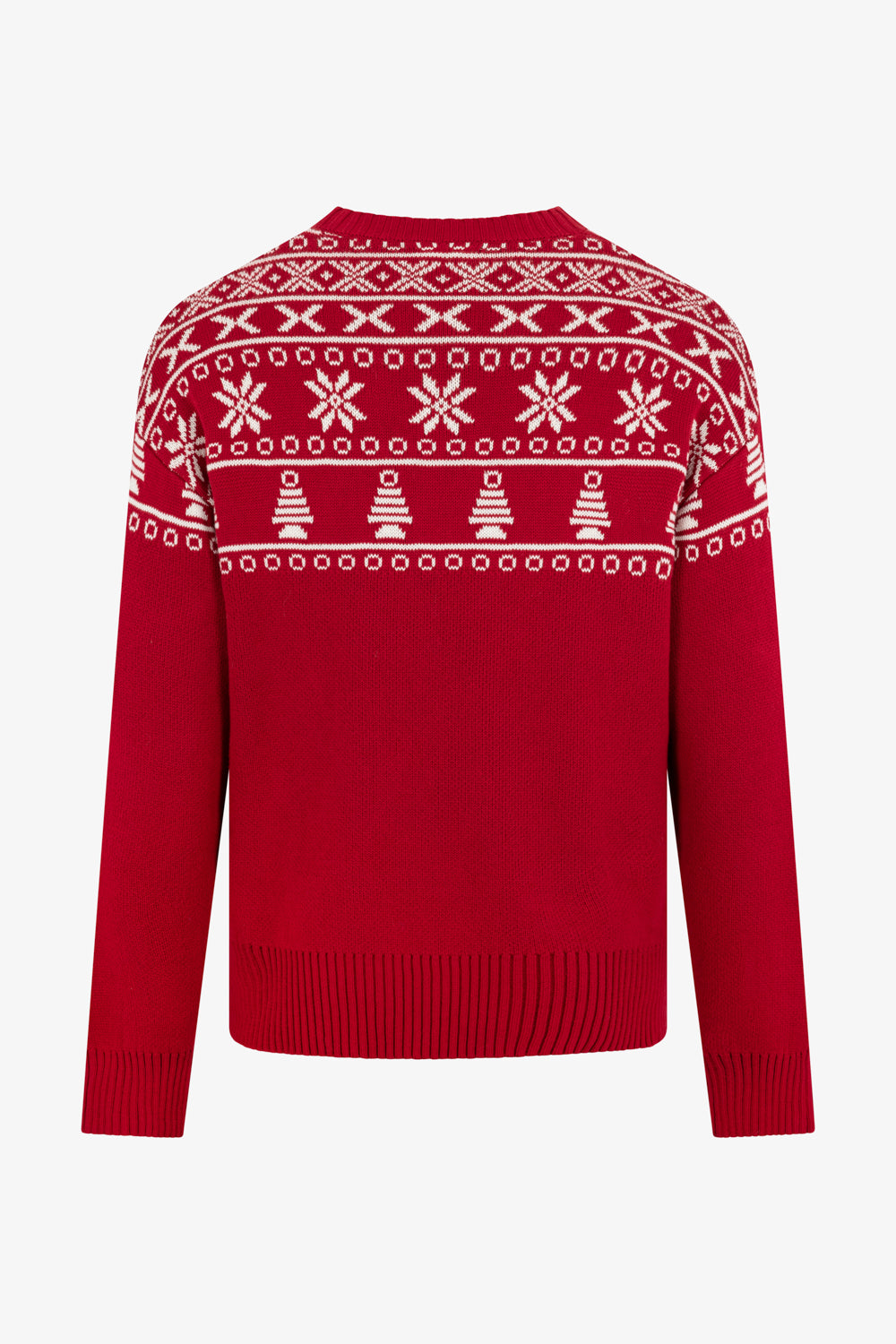 Red Half Fairisle Jumper Mens