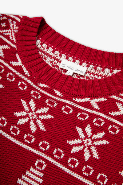 Red Half Fairisle Jumper Mens