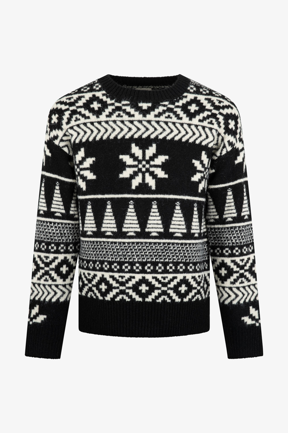 Black/ Cream Two Tone Fairisle Jumper Mens