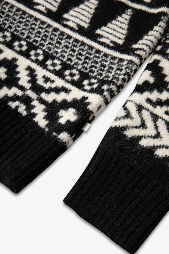 Black/ Cream Two Tone Fairisle Jumper Mens