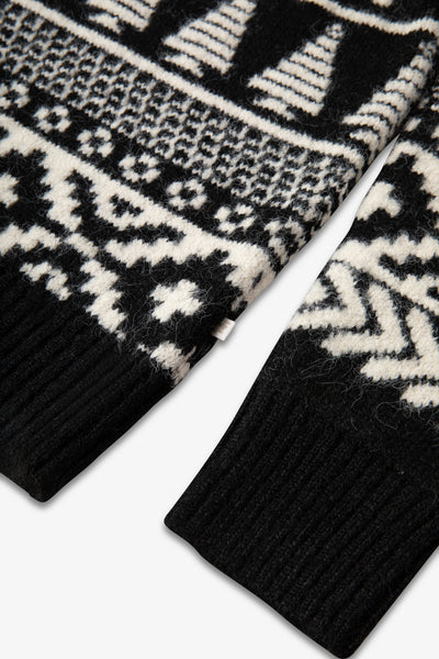 Black/ Cream Two Tone Fairisle Jumper Mens