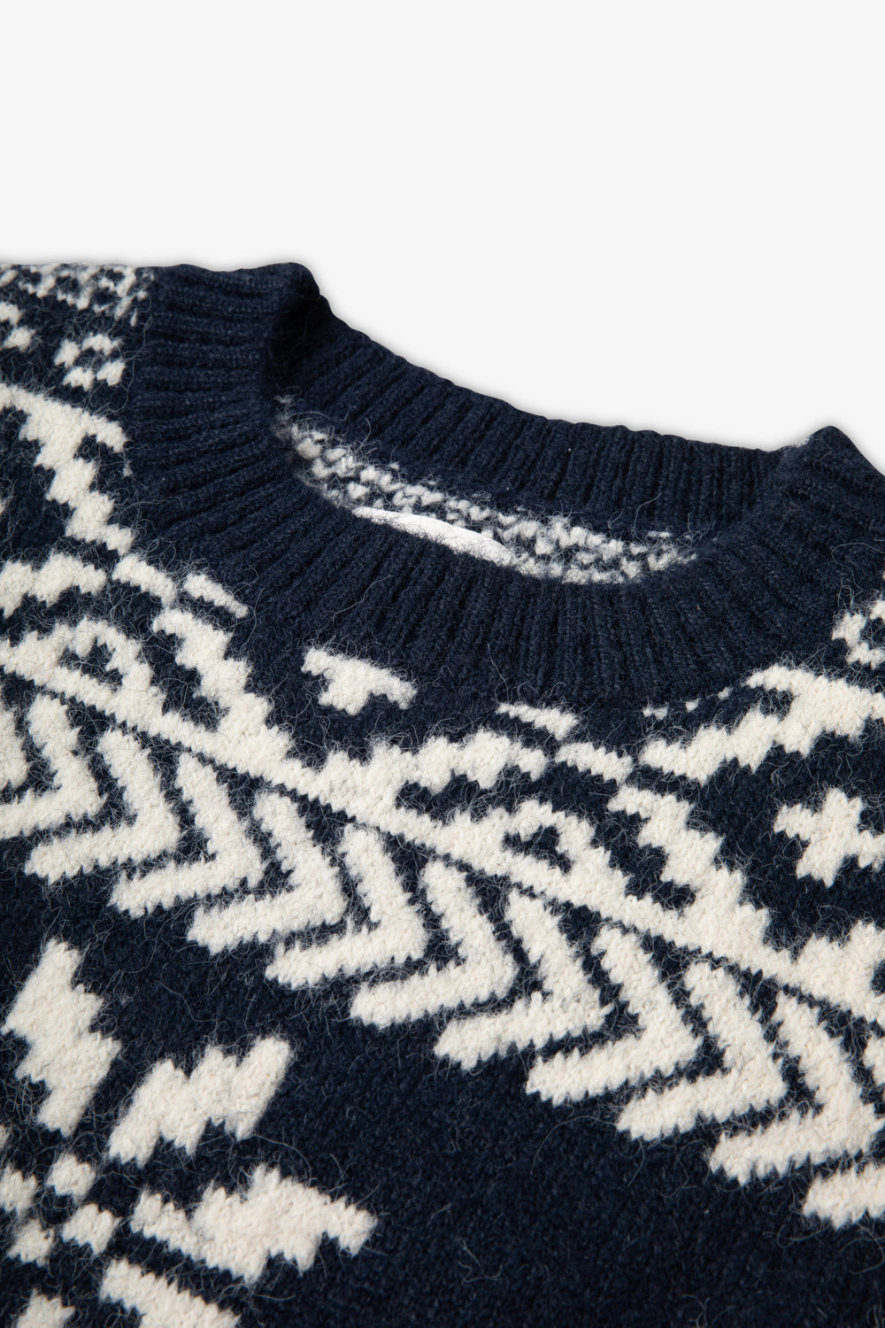 Navy Two Tone Fairisle Jumper Mens