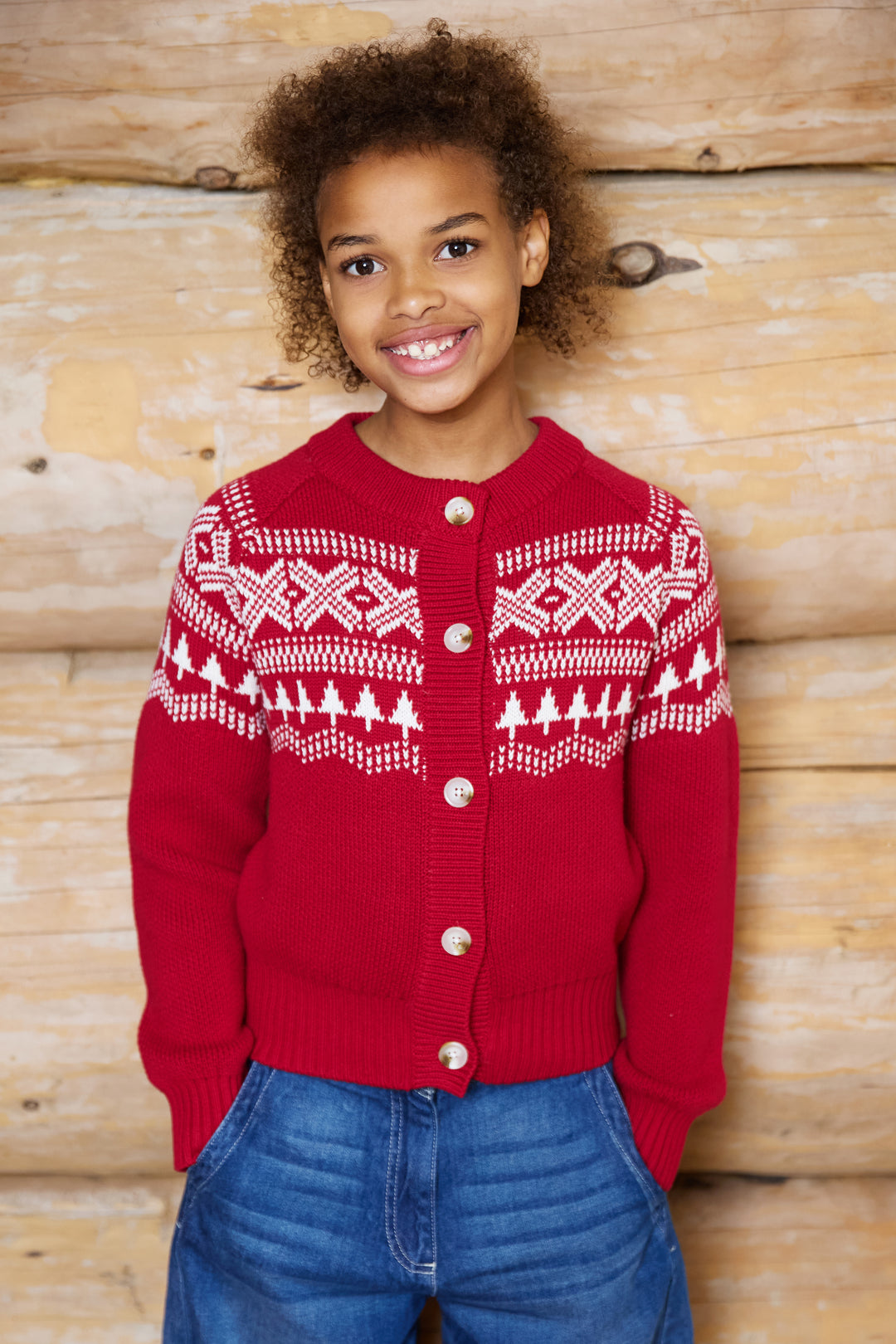 Fairisle Cotton Kids Cardigan