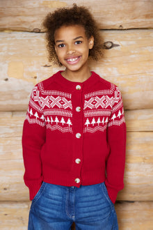 Fairisle Cotton Kids Cardigan