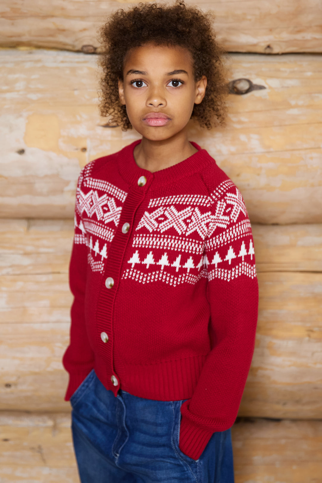 Fairisle Cotton Kids Cardigan