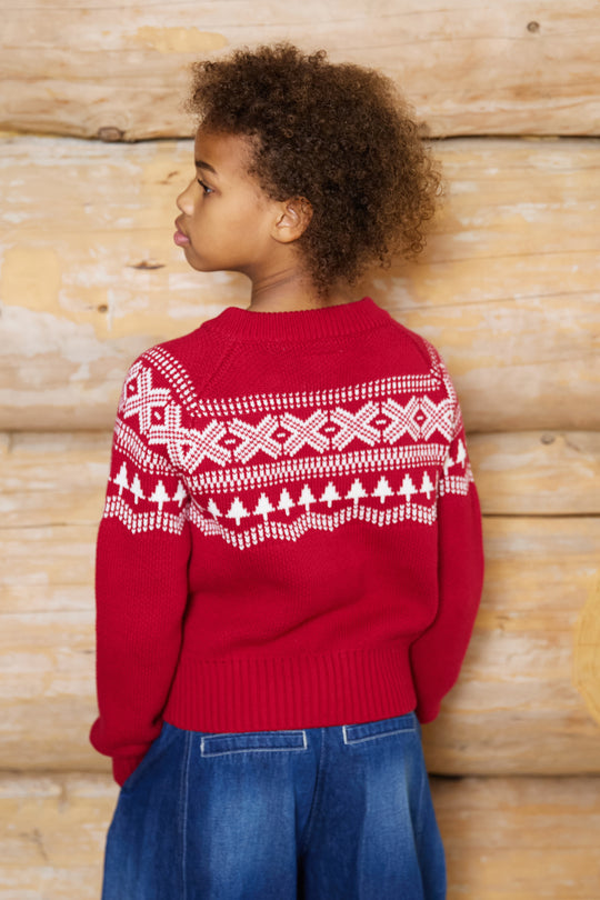 Fairisle Cotton Kids Cardigan