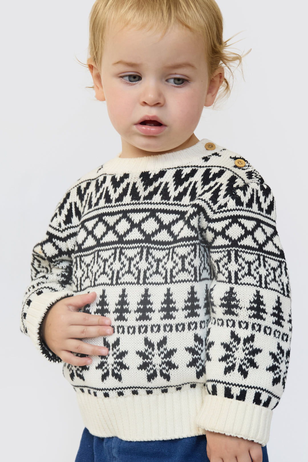 Baby Snowflake Fairisle Cotton Jumper