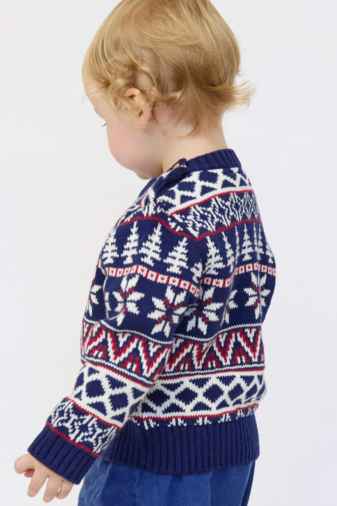 Baby Snowflake Fairisle Cotton Jumper