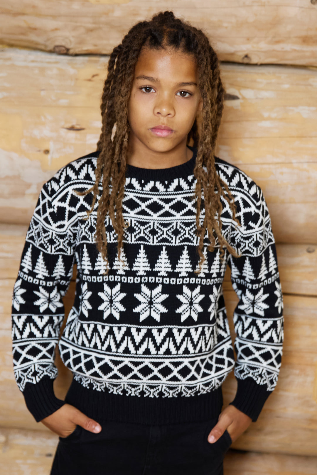 Kids Snowflake Fairisle Cotton Jumper