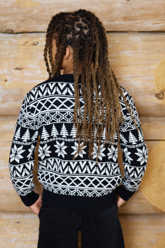 Kids Snowflake Fairisle Cotton Jumper