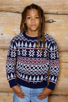 Kids Fairisle Snowflake Cotton Jumper