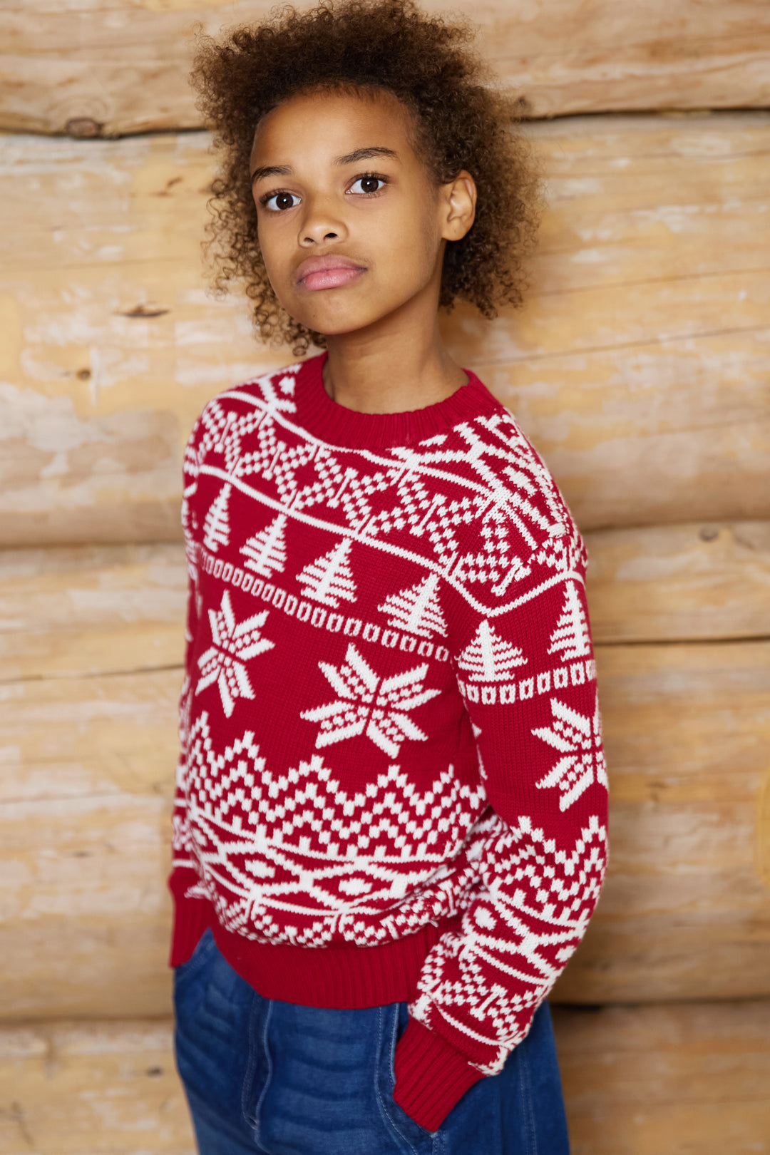 Kids Snowflake Fairisle Cotton Jumper