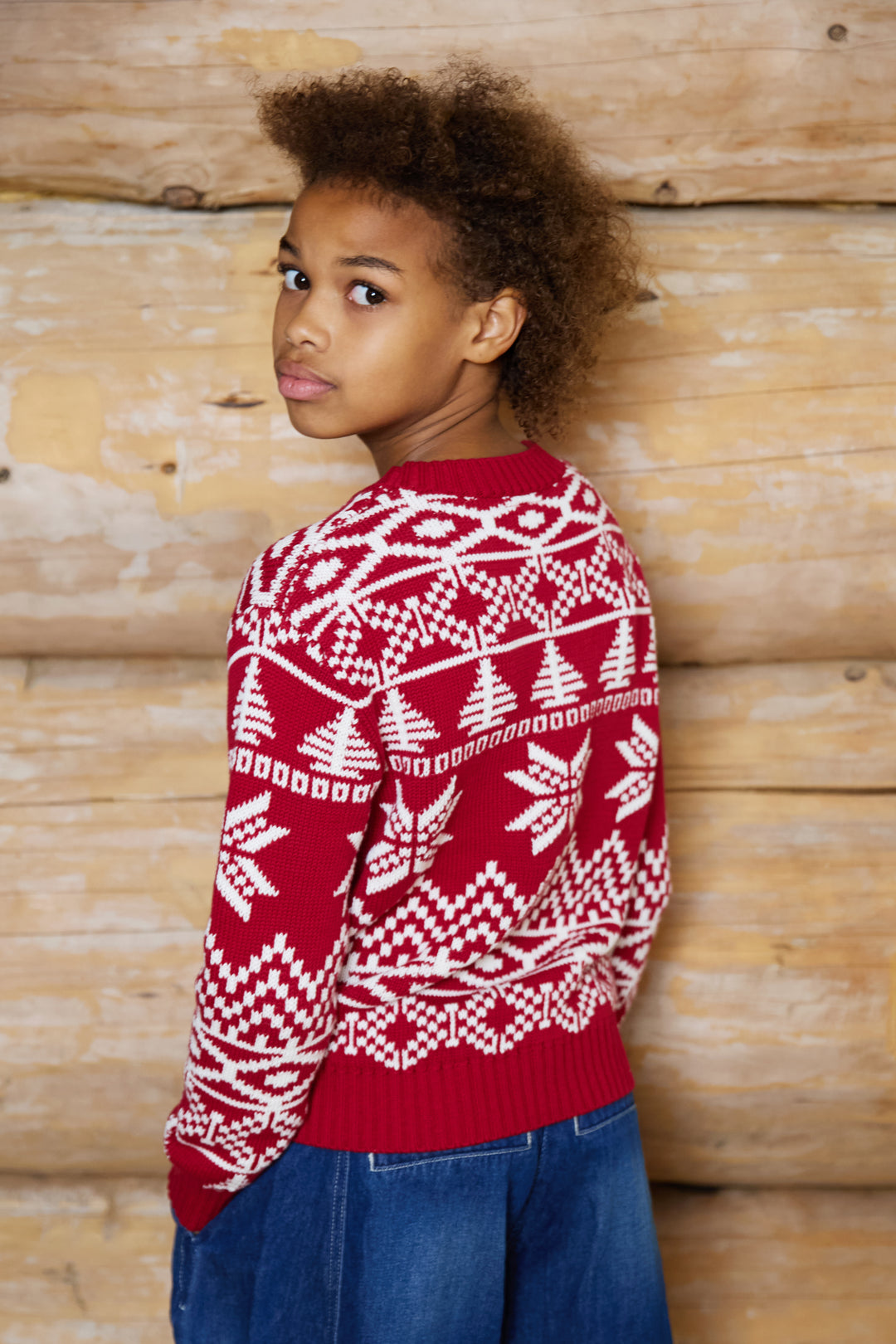 Kids Snowflake Fairisle Cotton Jumper