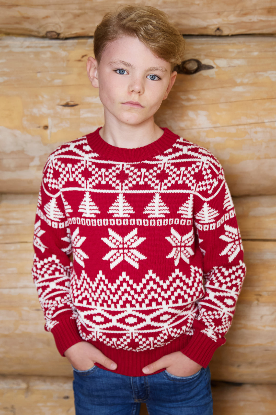 Kids Snowflake Fairisle Cotton Jumper