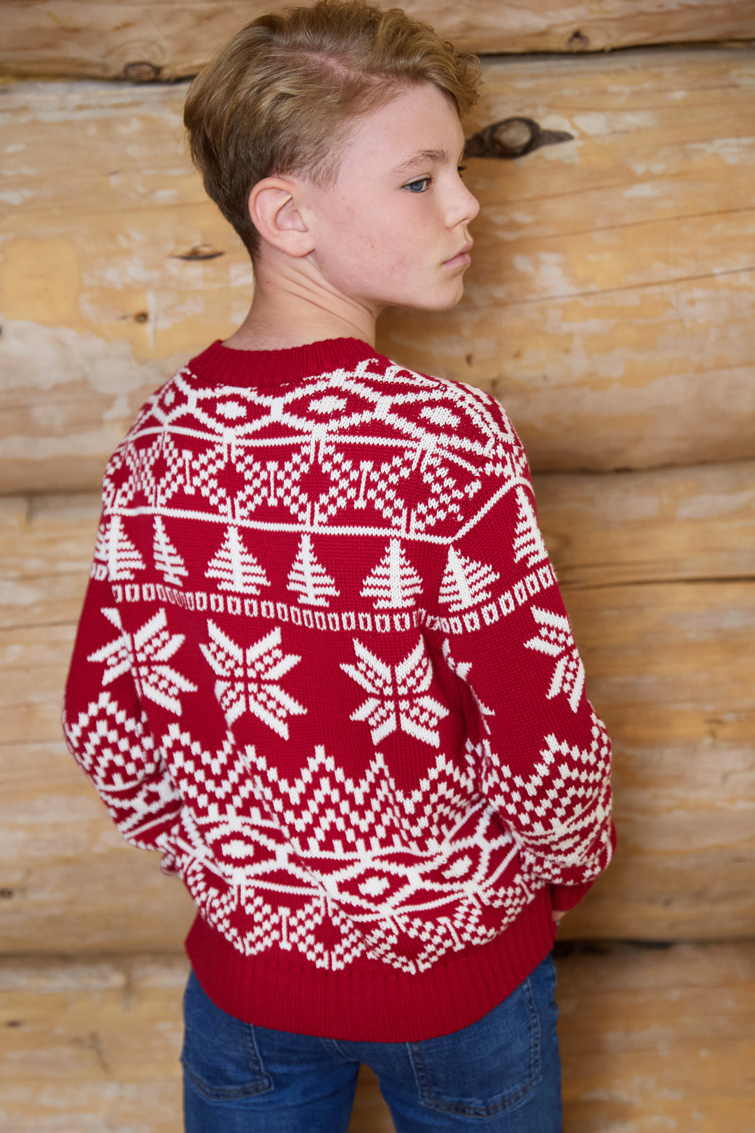 Kids Snowflake Fairisle Cotton Jumper