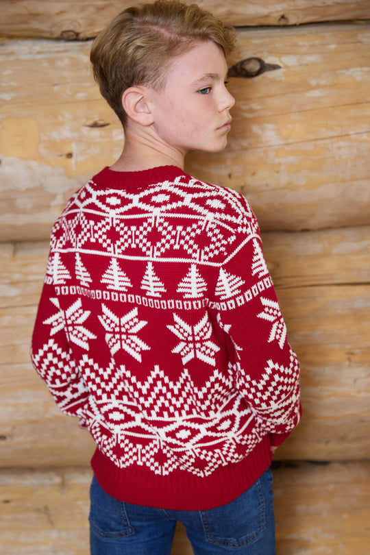 Kids Snowflake Fairisle Cotton Jumper