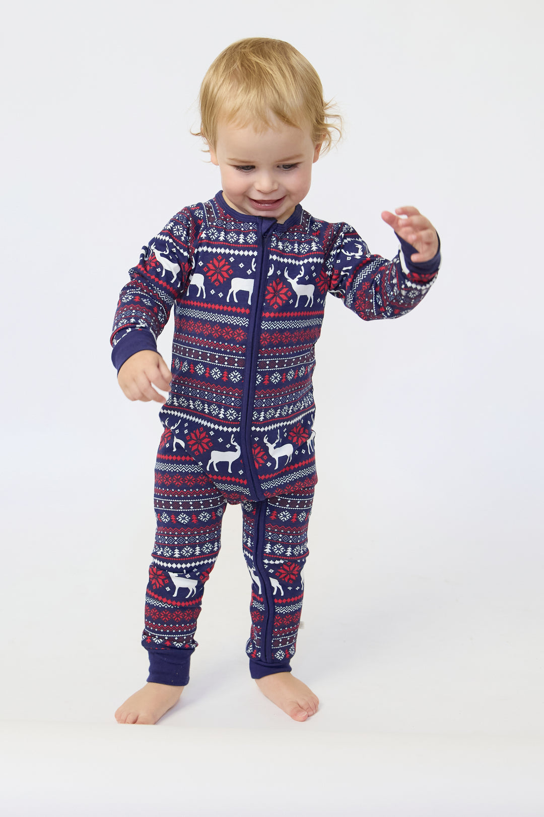 Baby Reindeer Fairisle Jersey Sleepsuit