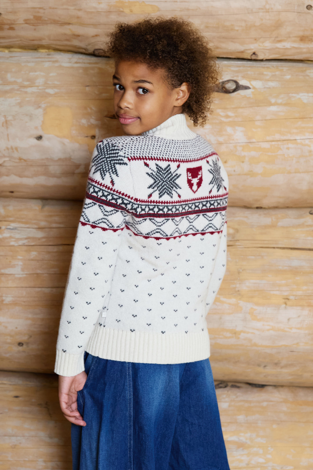 High Neck Wool Blend Fairisle Jumper