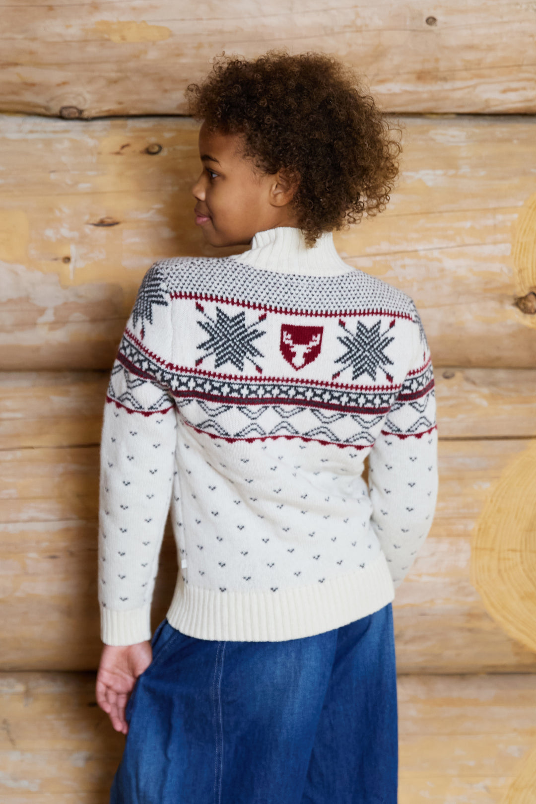 High Neck Wool Blend Fairisle Jumper