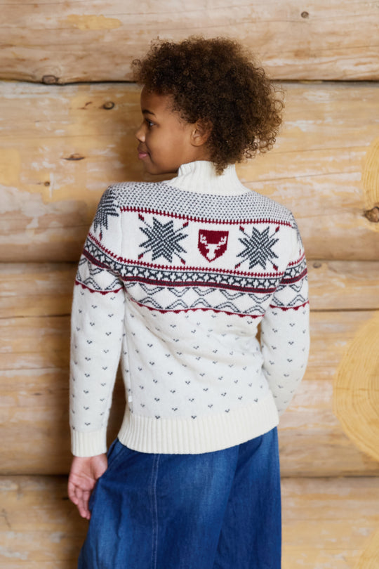 High Neck Wool Blend Fairisle Jumper