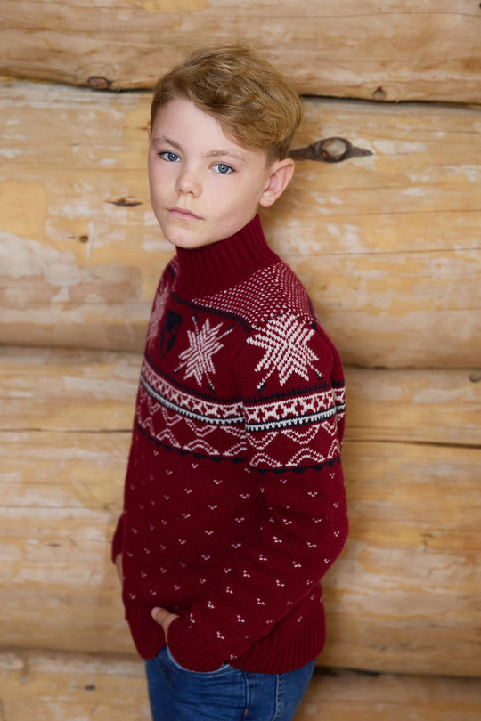 High Neck Wool Blend Fairisle Jumper