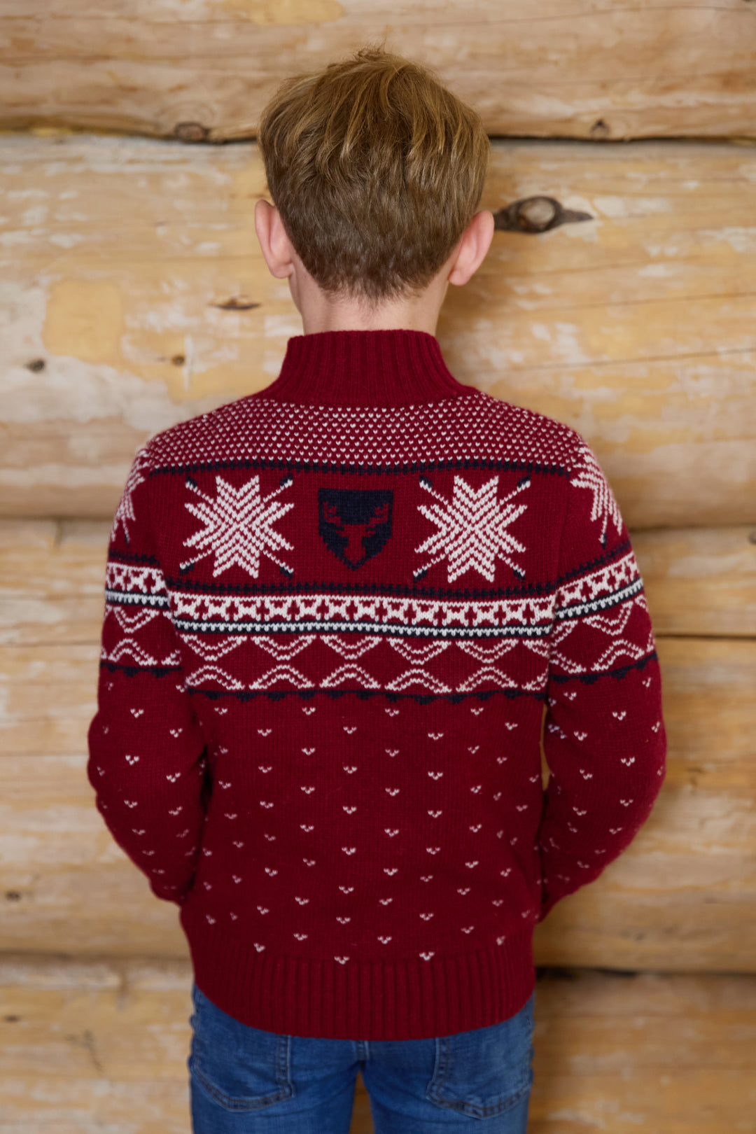 High Neck Wool Blend Fairisle Jumper