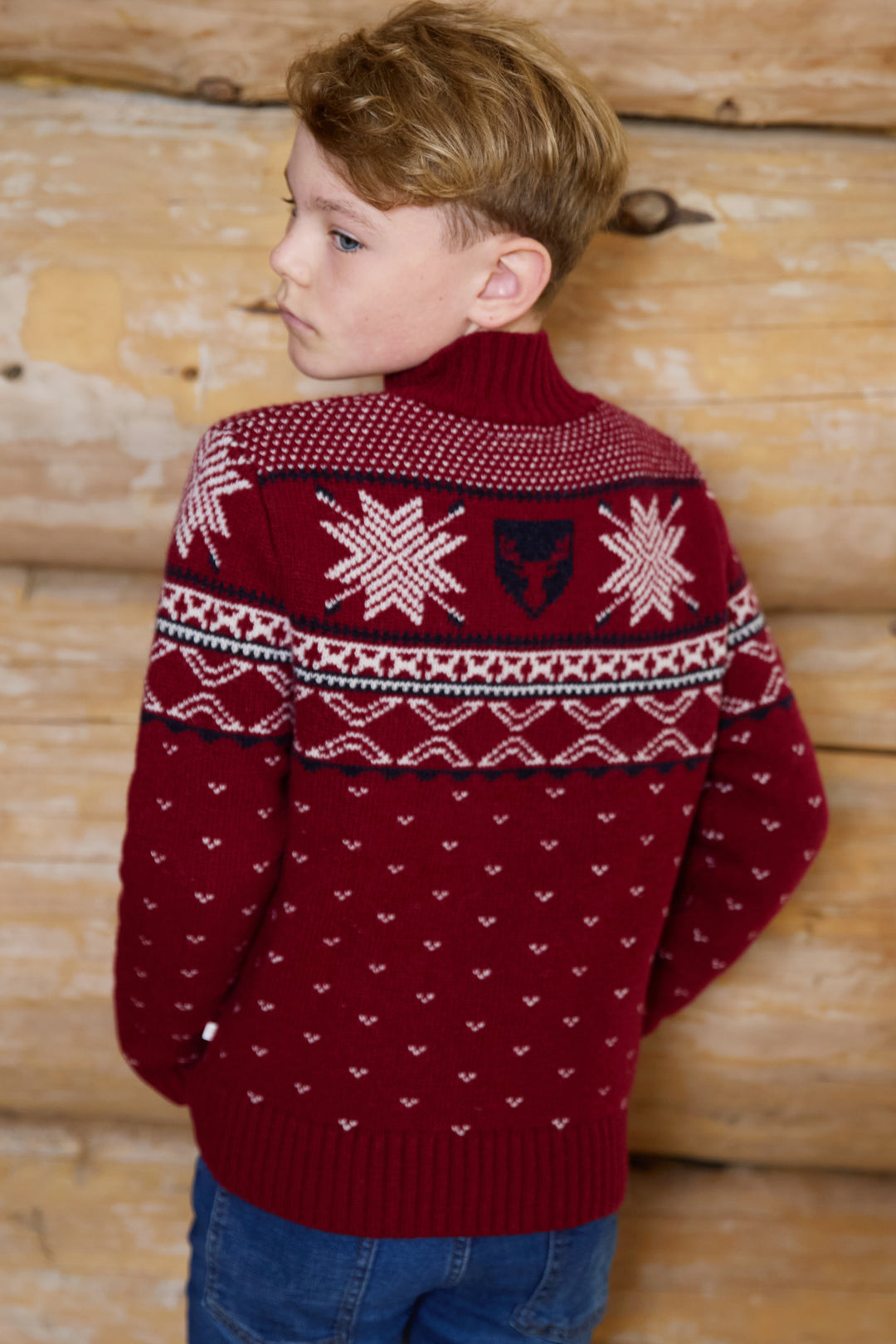High Neck Wool Blend Fairisle Jumper