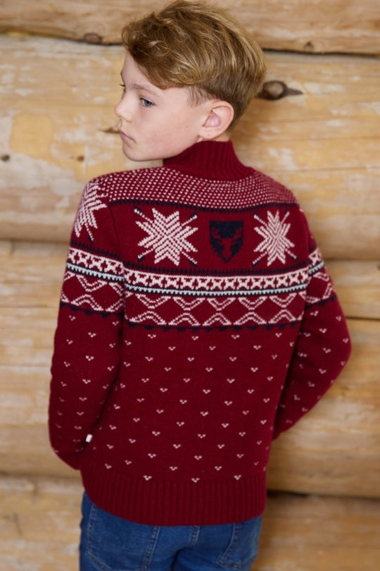 High Neck Wool Blend Fairisle Jumper