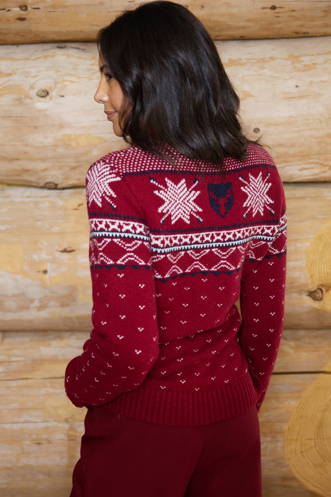High Neck Wool Blend Fairisle Jumper