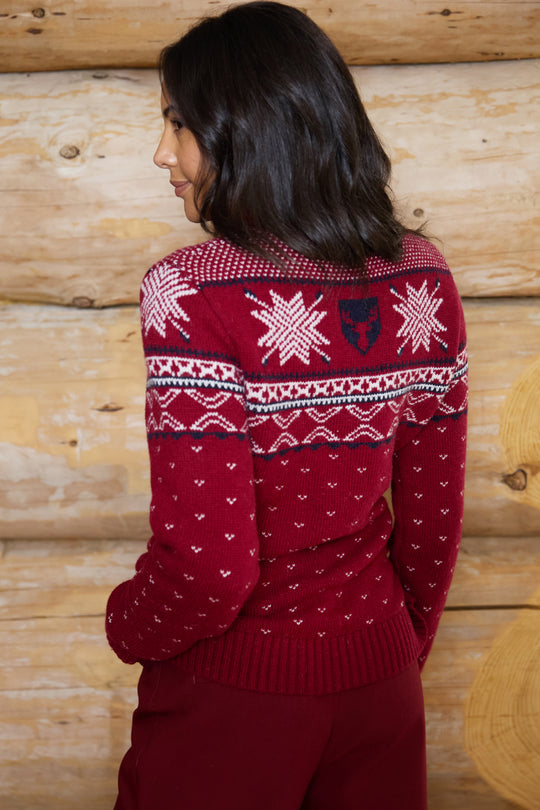 High Neck Wool Blend Fairisle Jumper