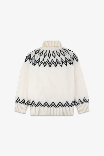Kids Diamond Chunky Jumper - Cream
