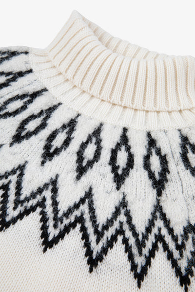 Kids Diamond Chunky Jumper - Cream