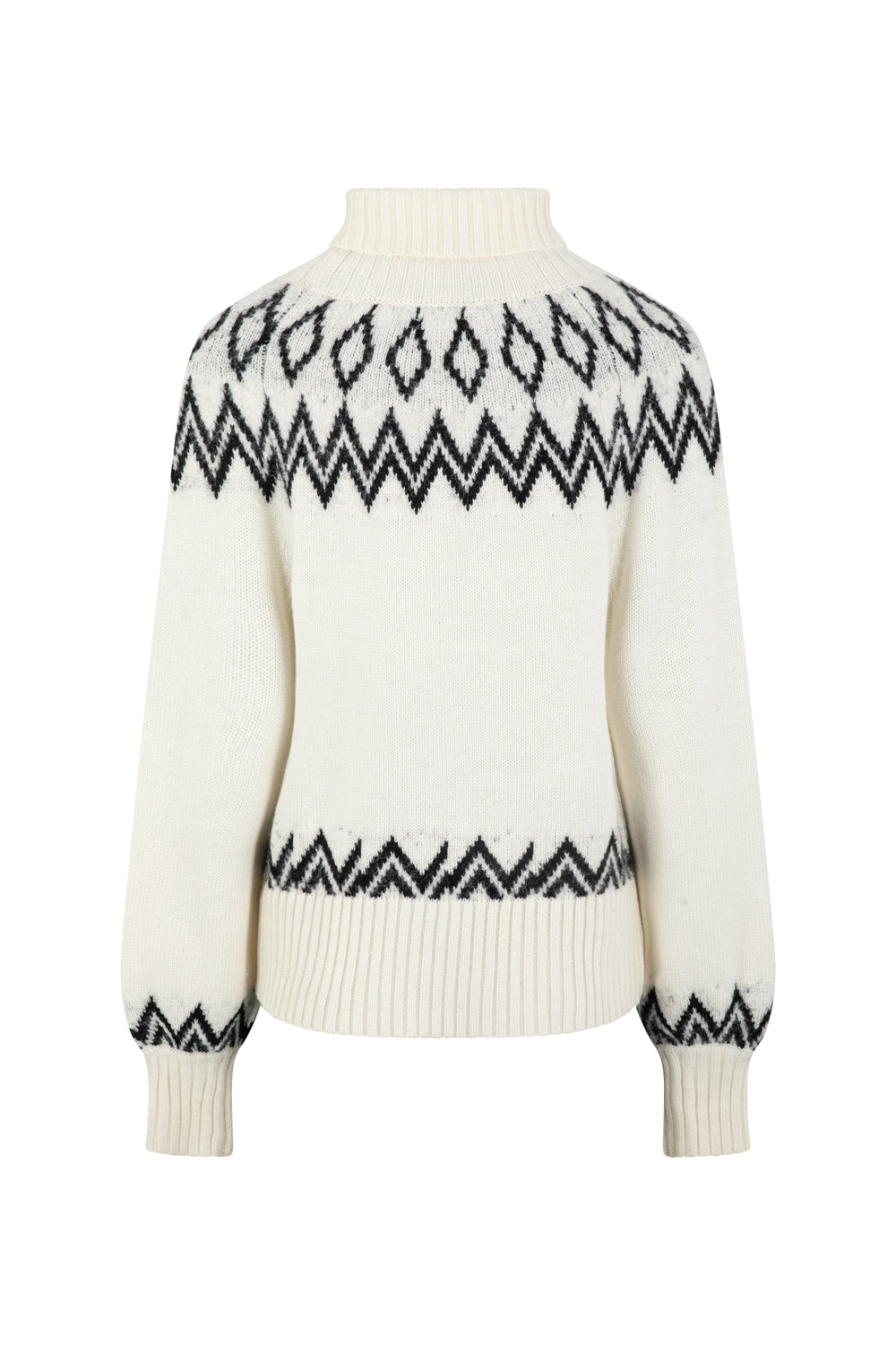 Ladies Digital Chunky Diamond Fairisle Jumper - Cream