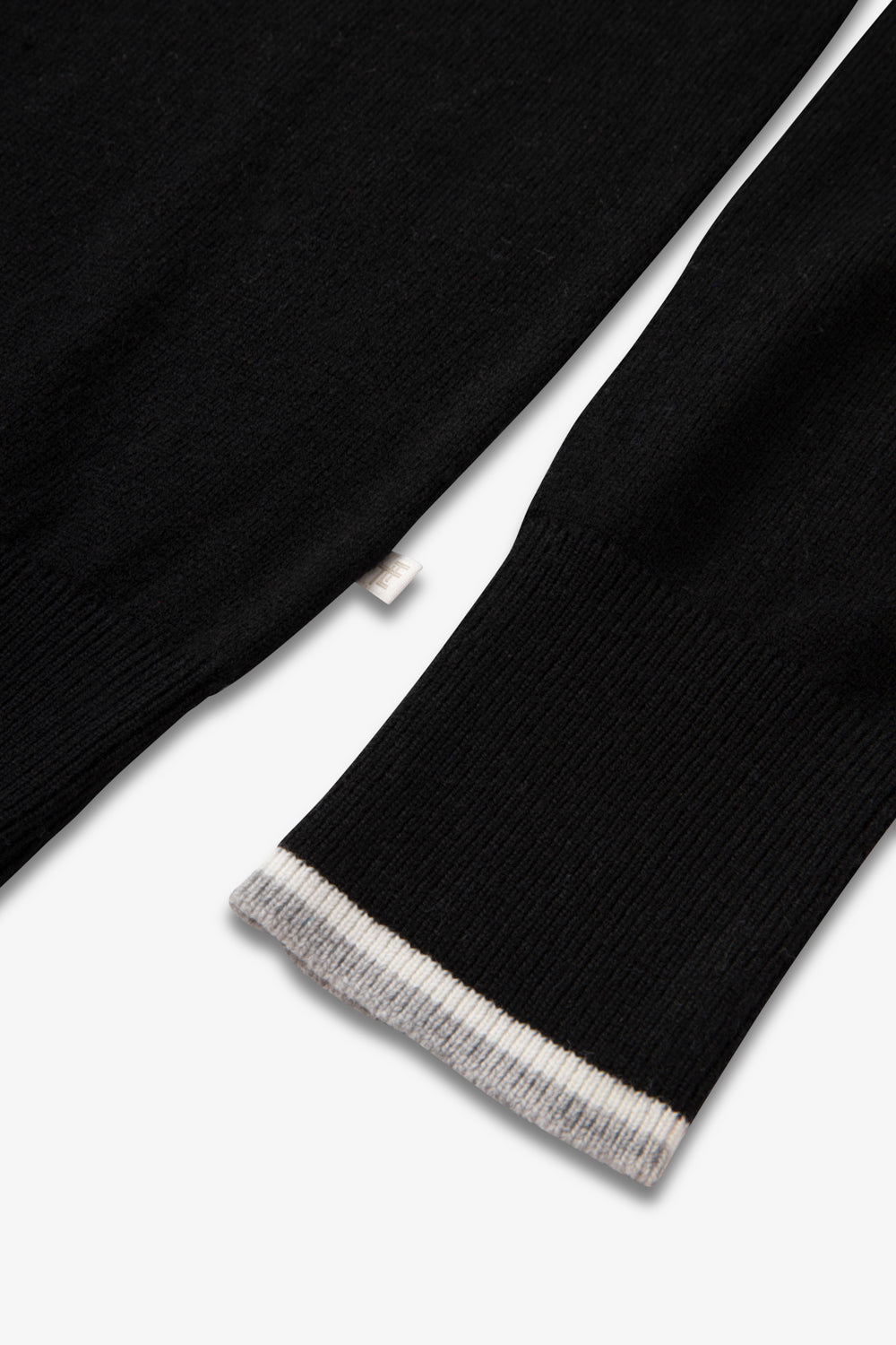 Ladies Smart Fairisle Knit Funnel Neck Jumper with lurex - Black
