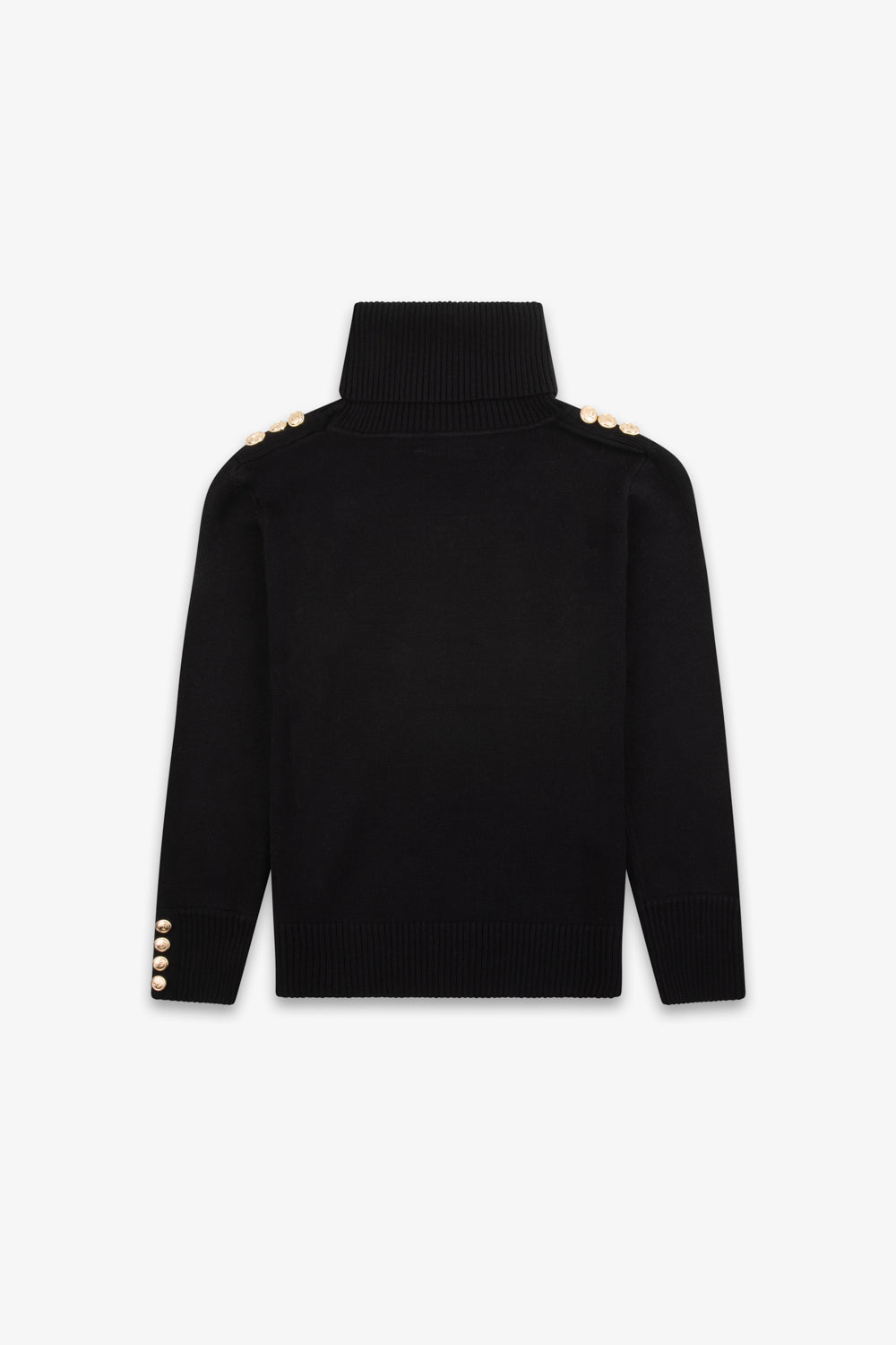 Kids Smart Roll Neck Knit Jumper with TLT Trims - Black