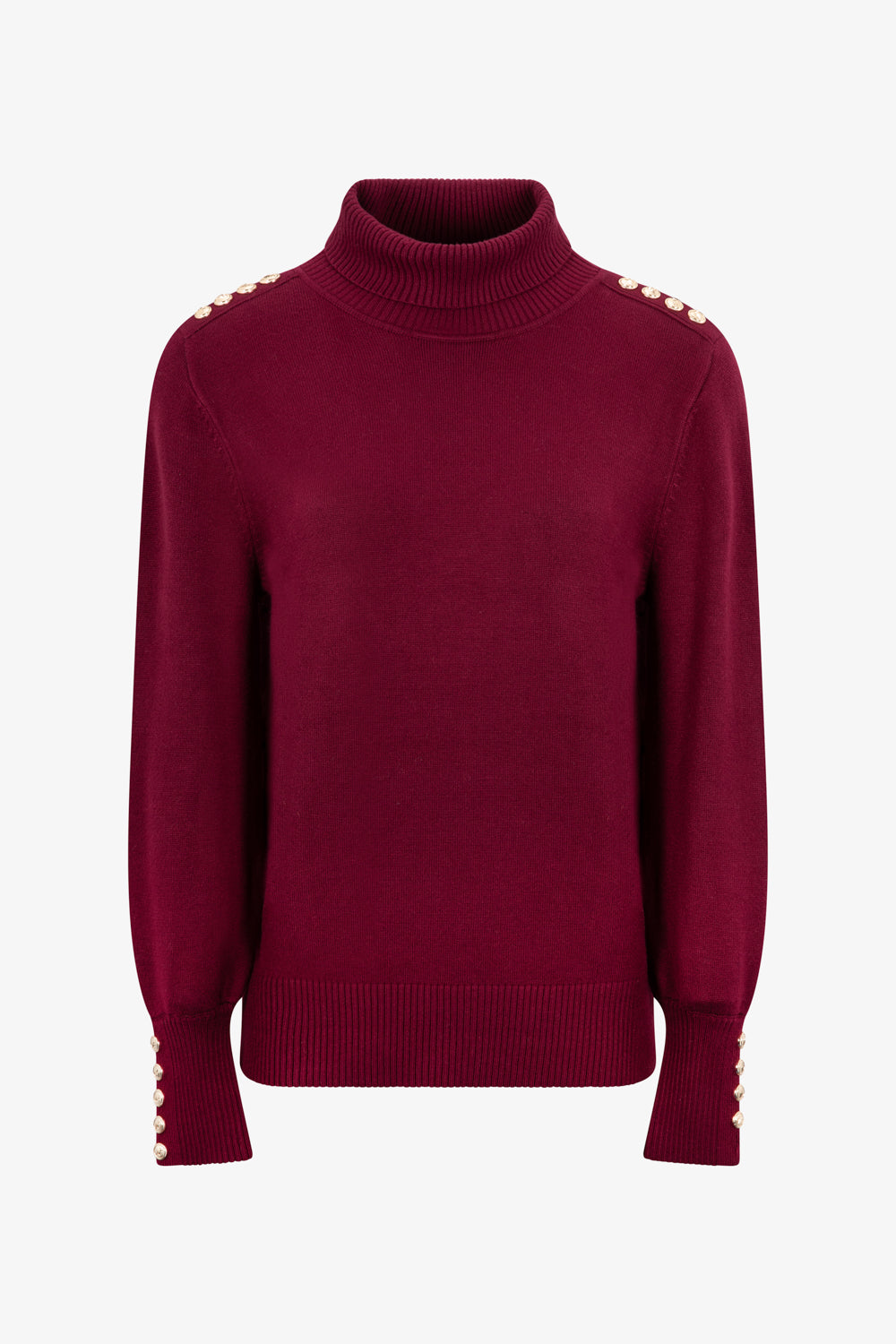 Ladies Smart Roll Nk Jumper with TLT Trim - Claret