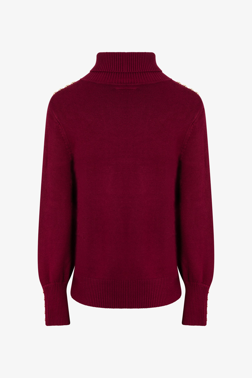 Ladies Smart Roll Nk Jumper with TLT Trim - Claret