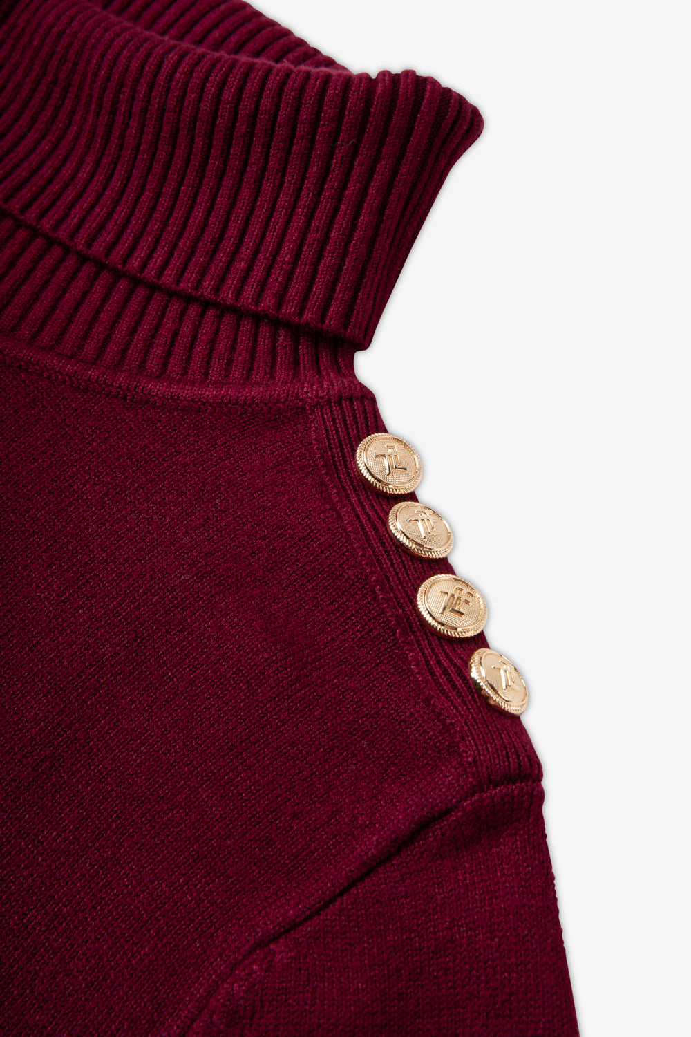 Ladies Smart Roll Nk Jumper with TLT Trim - Claret
