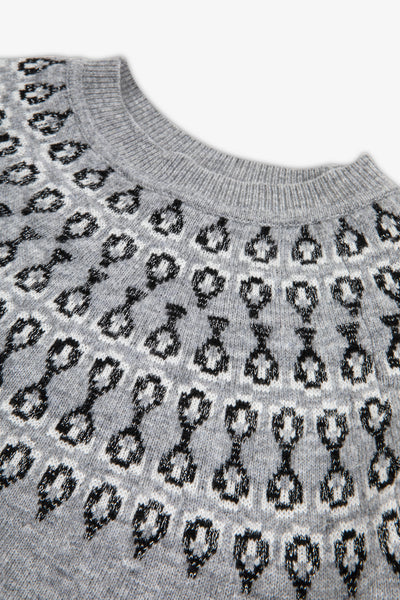 Kids Smart Fairisle Knit Jumper with lurex - Grey