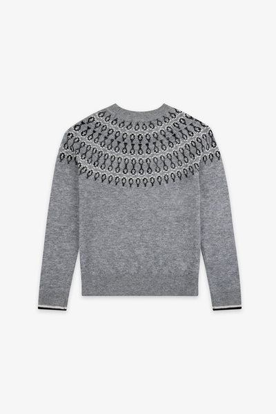 Kids Smart Fairisle Knit Jumper with lurex - Grey