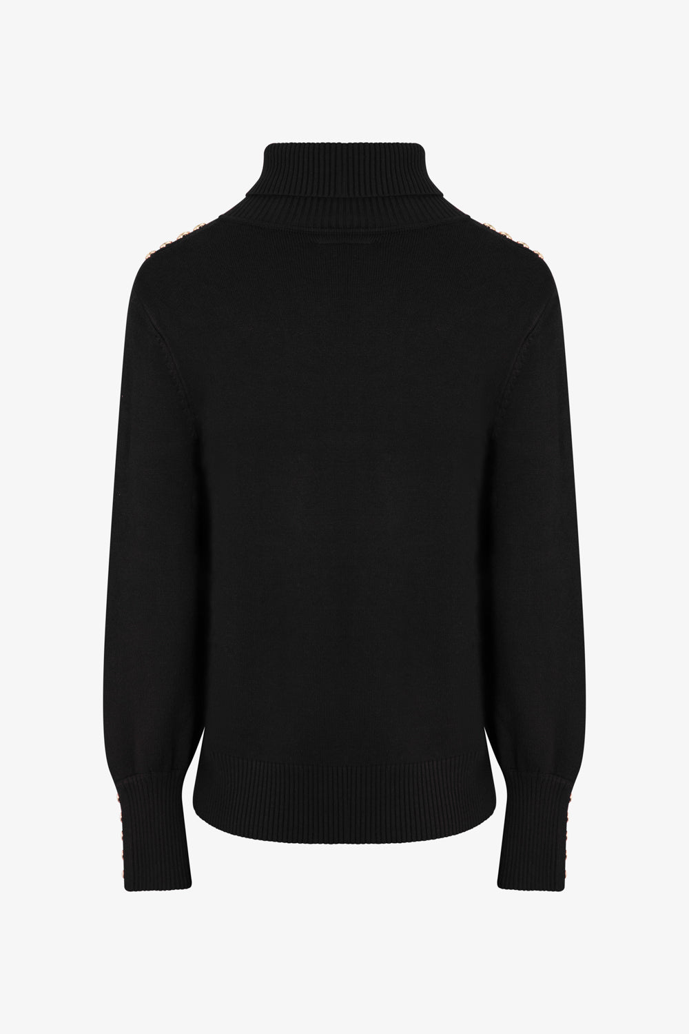 Ladies Smart Roll Nk Jumper with TLT Trim - Black