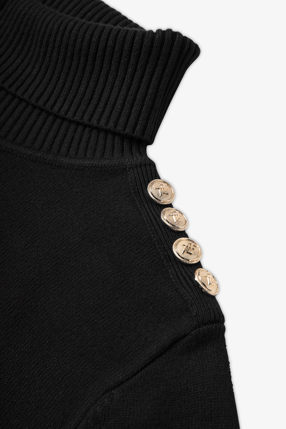 Ladies Smart Roll Nk Jumper with TLT Trim - Black